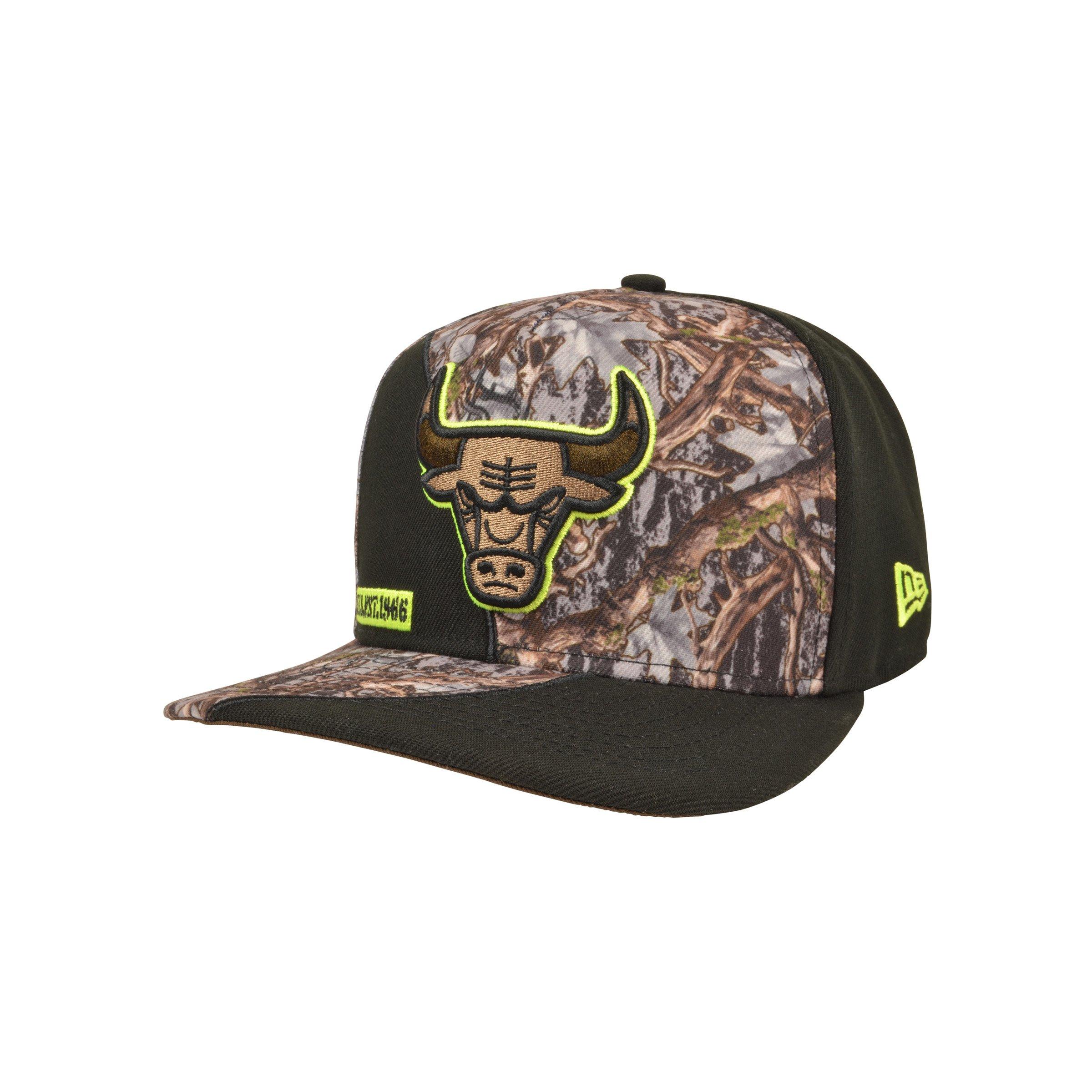 New Era Chicago Bulls 9FIFTY A-Frame Cut Camo Snapback Hat - Camo - CAMOUFLAGE